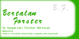 bertalan forster business card
